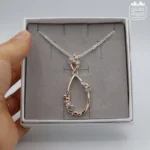 Collana a forma di goccia con catena lunga artigianale anallergica - immagine 3