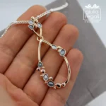 Collana a forma di goccia con catena lunga artigianale anallergica - immagine 4