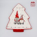 Antipastiera Natalizia Cuorematto a forma di Albero con Gnomi