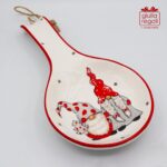 Poggia mestolo il ceramica Natalizio con Gnomi
