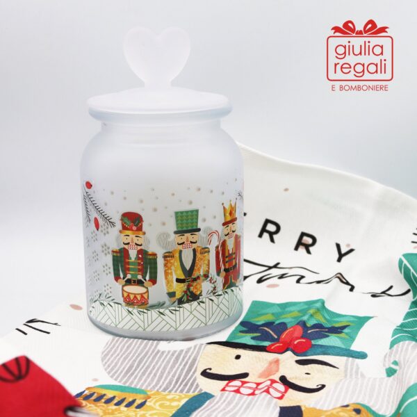 Barattolo in vetro con Schiaccianoci e Strofinaccio abbinato - Wald