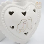 Profumatore Cuore Sacro con Luce Led bianco in porcellana - immagine 2