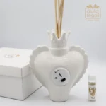 Profumatore Cuore Sacro con Luce Led bianco in porcellana - immagine 3