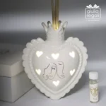 Profumatore Cuore Sacro con Luce Led bianco in porcellana - immagine 4