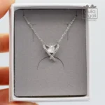 Collana ciondolo Cuore astratto color argento - immagine 3