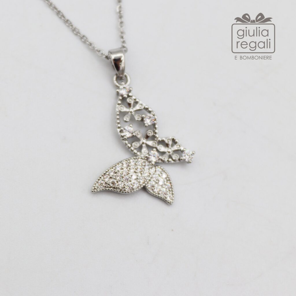 Collana ciondolo Farfalla color argento