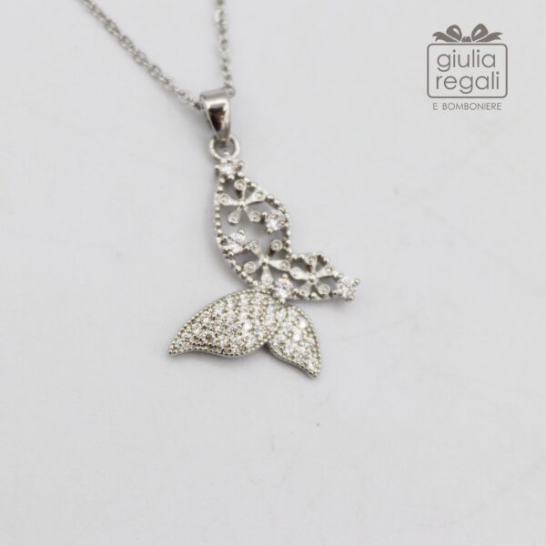 Collana ciondolo Farfalla color argento
