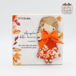 Quadretto in legno Angelo delle Buone Nuove 10x10 cm - Vento, Felicità, Gioia