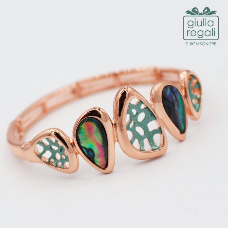 Bracciale anallergico elasticizzato dai toni verdi - D
