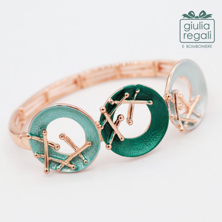 Bracciale anallergico elasticizzato dai toni verdi - D