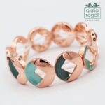 Bracciale anallergico elasticizzato con elementi verdi - B
