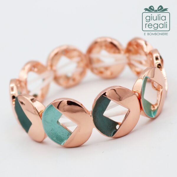 Bracciale anallergico elasticizzato con elementi verdi - B