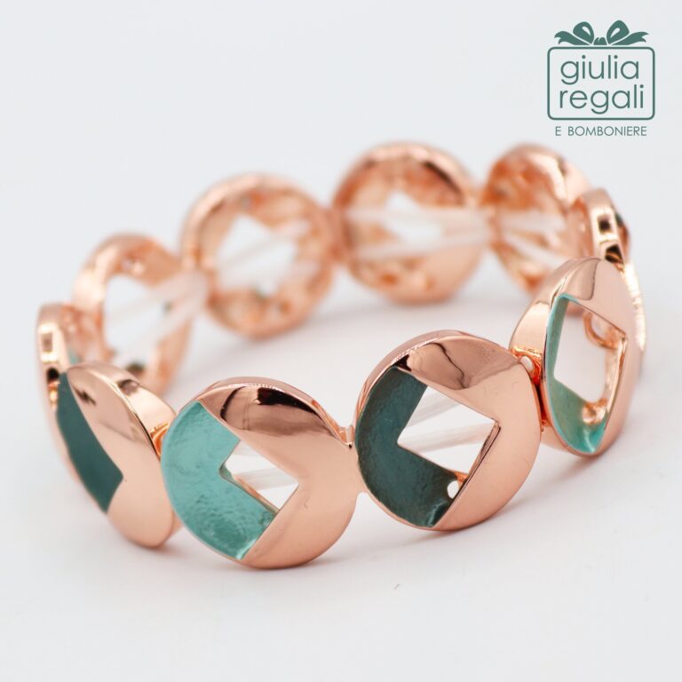 Bracciale anallergico elasticizzato con elementi verdi - B