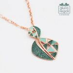 Collana artigianale anallergica sui toni del verde made in Italy - C