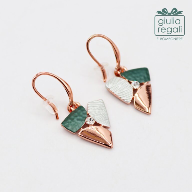 Orecchini artigianali anallergici sui toni del verde made in Italy