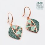 Orecchini artigianali anallergici sui toni del verde made in Italy