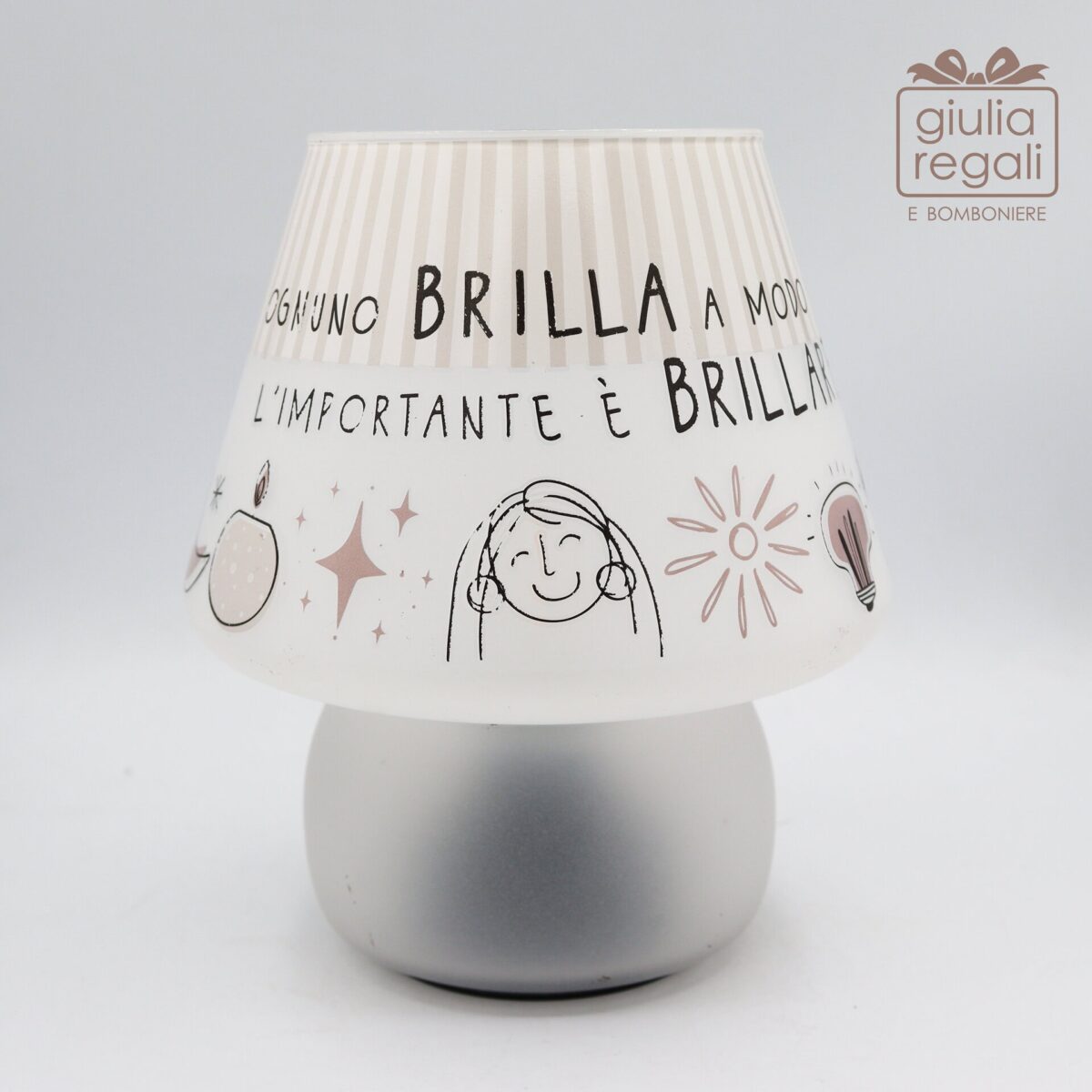 Lampada in vetro a batteria con lampadina led decoro Minimal - Wald