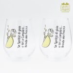 Set 2 bicchieri in vetro decoro Brinda alla Felicità- Wald
