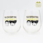 Set 2 bicchieri in vetro decoro Happy - Wald