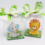Bomboniere Animali Foresta 6 cm dentro scatolina trasparente per Battesimo, Comunione, Compleanno