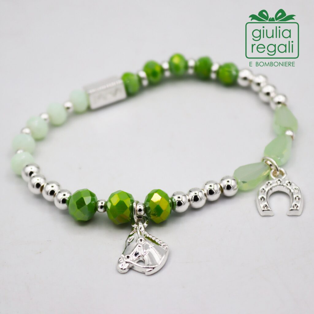 Braccialetto Pietre e Cristalli - Verde - Cavallo Ferro