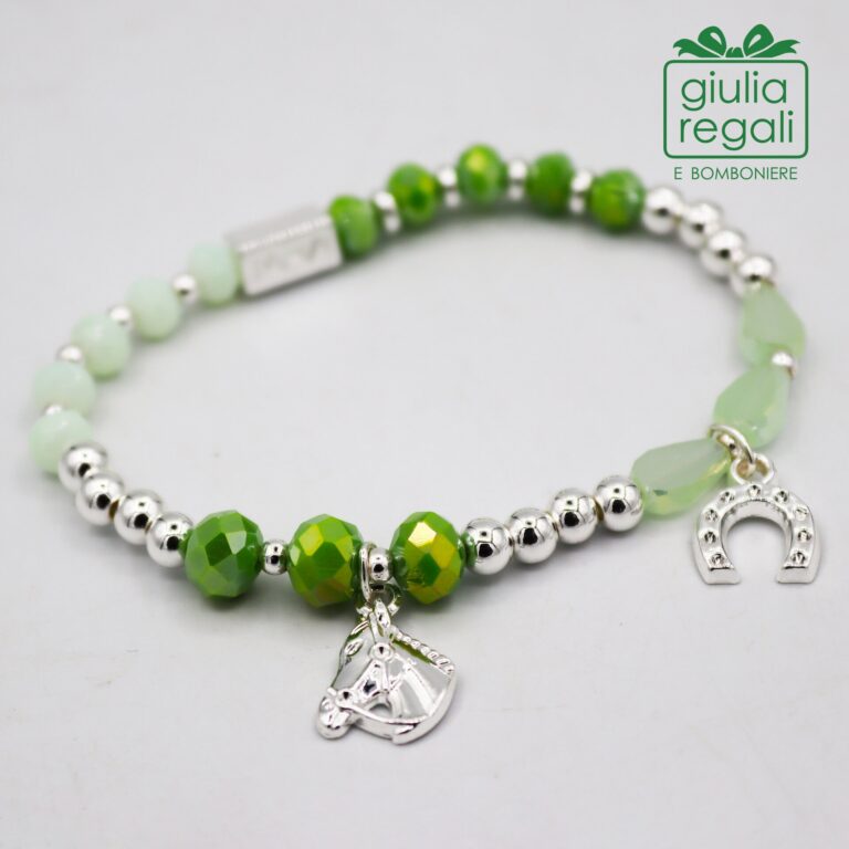 Braccialetto Pietre e Cristalli - Verde - Cavallo Ferro