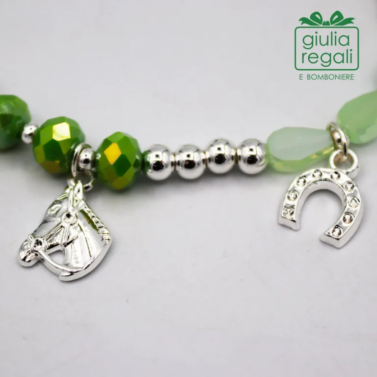 Braccialetto Pietre e Cristalli - Verde - Cavallo Ferro