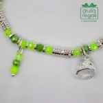 Braccialetto Pietre e Cristalli - Verde - Coroncina