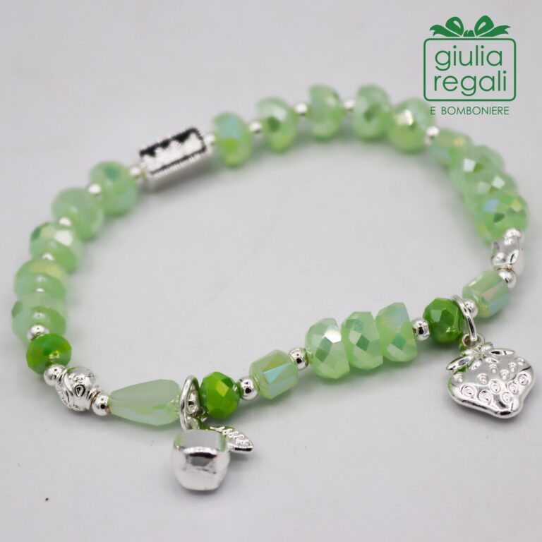 Braccialetto Pietre e Cristalli - Verde - Fragola Frutta