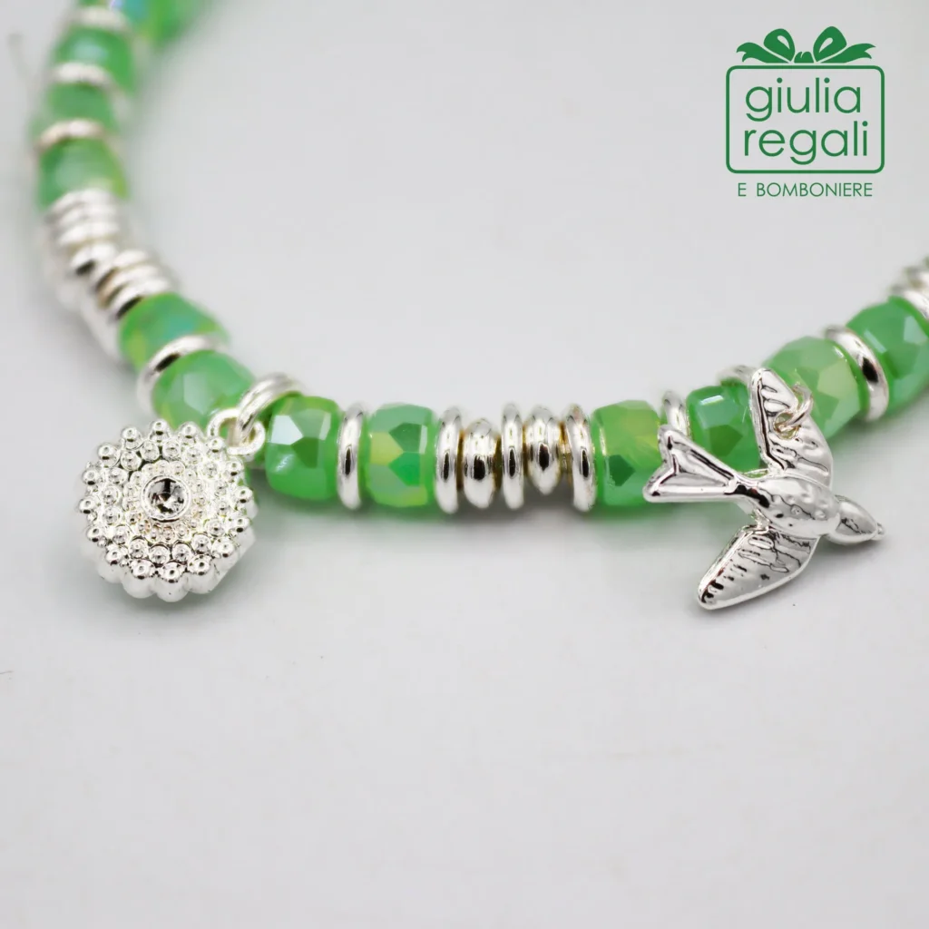 Braccialetto Pietre e Cristalli - Verde - Rondine