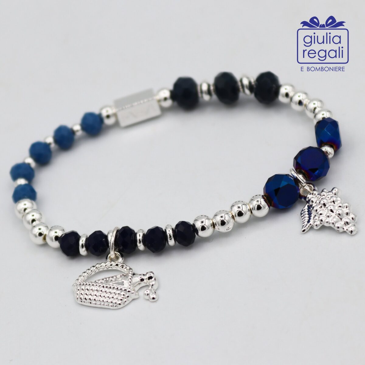 Braccialetto Pietre e Cristalli – Blu - Cornucopia Uva