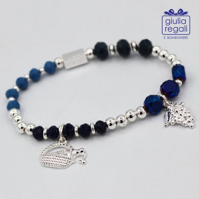 Braccialetto Pietre e Cristalli – Blu - Cornucopia Uva