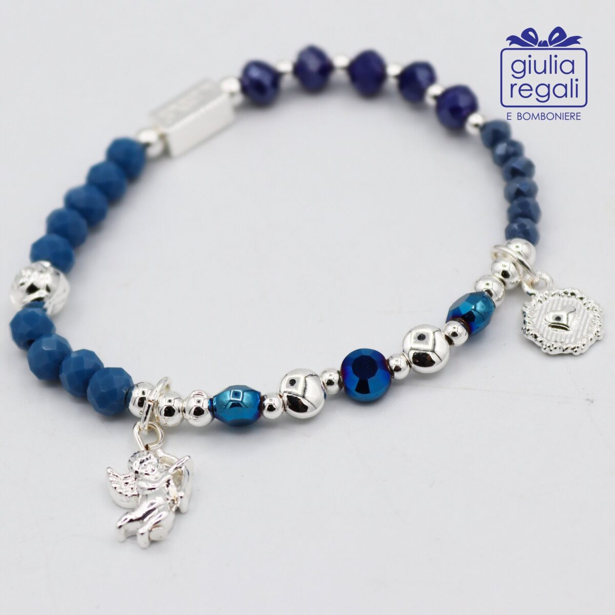 Braccialetto Pietre e Cristalli – Blu - Putto Cuore