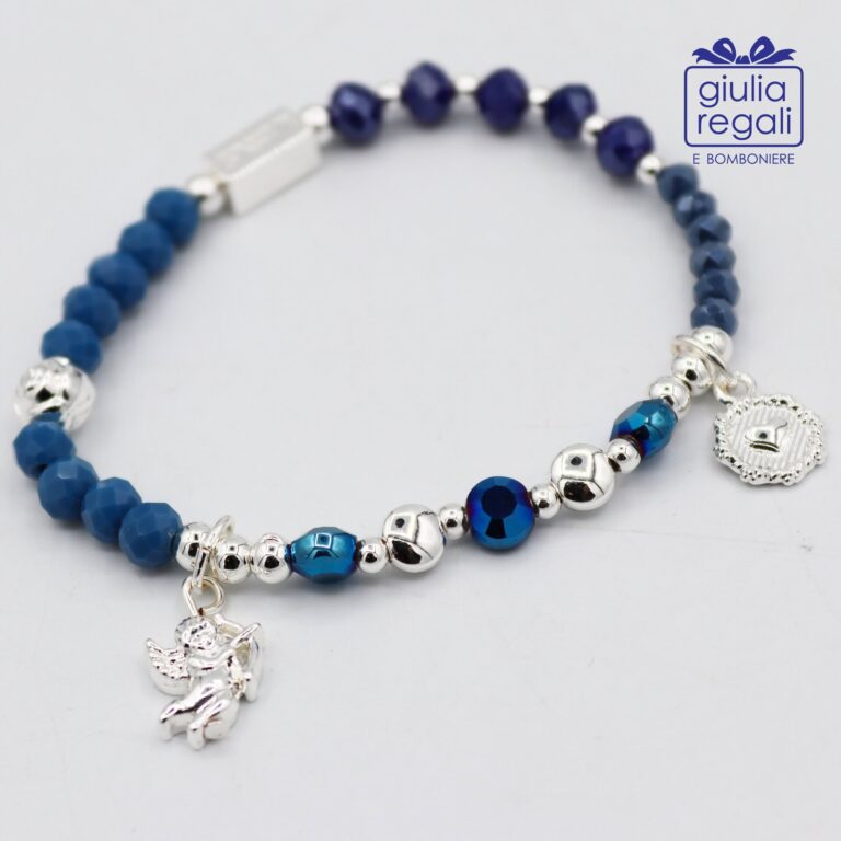 Braccialetto Pietre e Cristalli – Blu - Putto Cuore