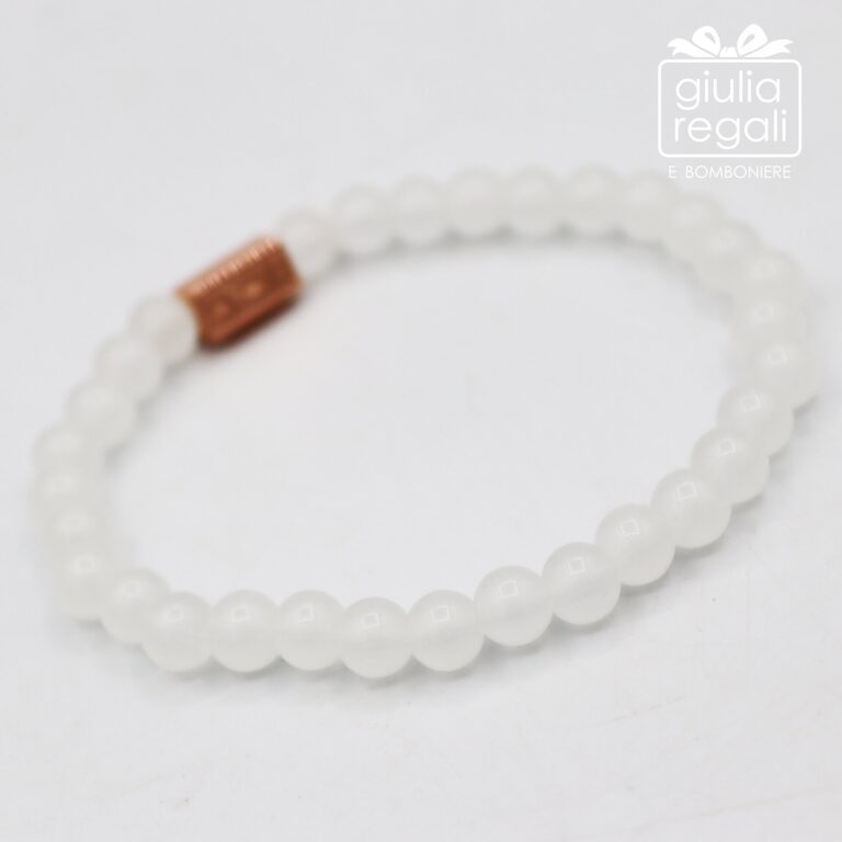 Braccialetto pietre e cristalli - bianco - no charm 1