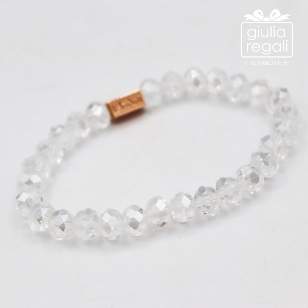 Braccialetto pietre e cristalli - bianco - no charm 3