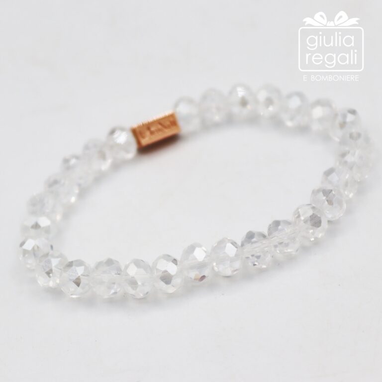 Braccialetto pietre e cristalli - bianco - no charm 3