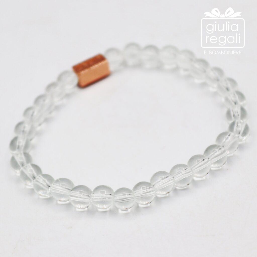 Braccialetto pietre e cristalli - bianco - no charm 3
