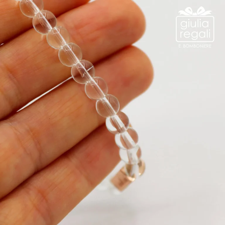 Braccialetto pietre e cristalli - bianco - no charm 4