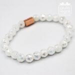 Braccialetto pietre e cristalli - bianco - no charm 7