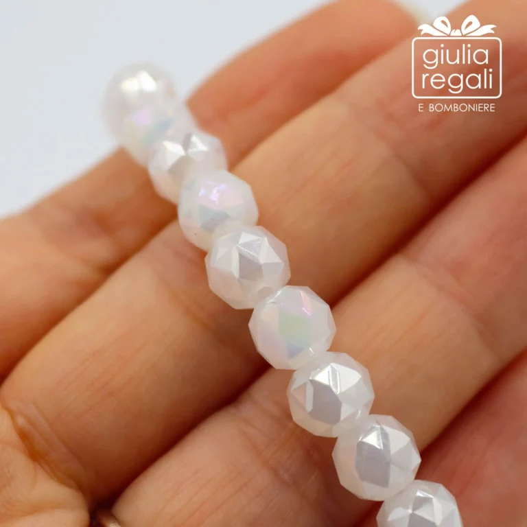 Braccialetto pietre e cristalli - bianco - no charm 7