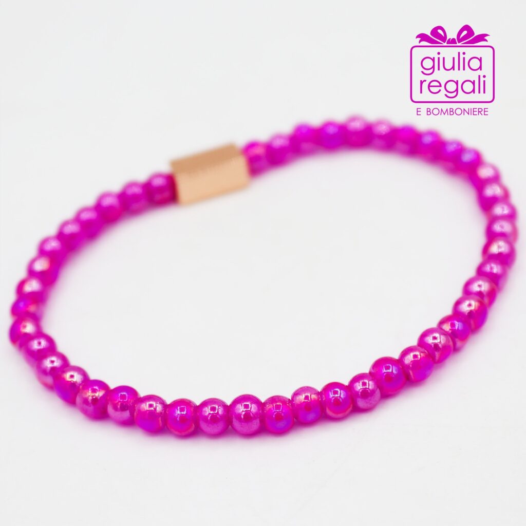 Braccialetto pietre e cristalli - lilla - no charm 24