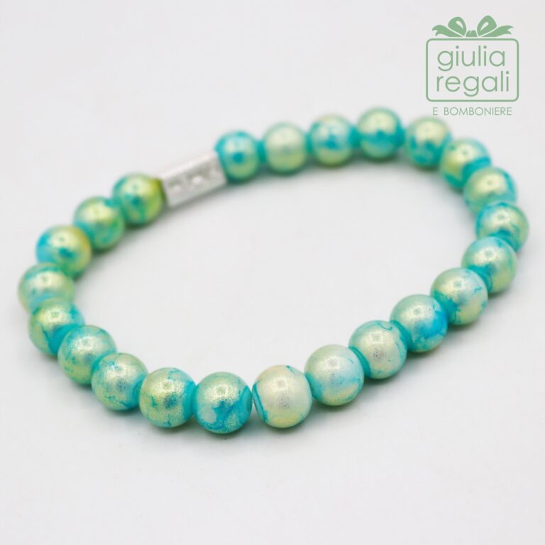 Braccialetto pietre e cristalli - verde - no charm 10