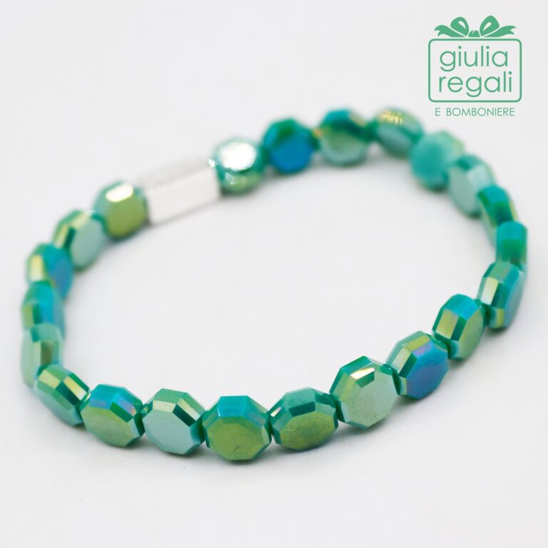 Braccialetto pietre e cristalli - verde - no charm 11