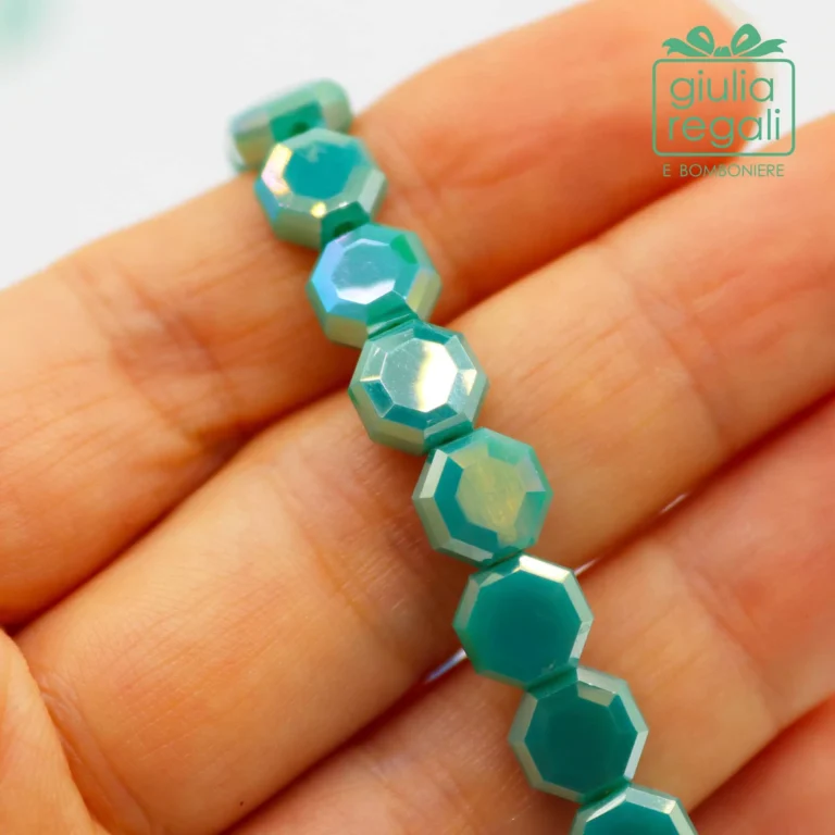 Braccialetto pietre e cristalli - verde - no charm 11
