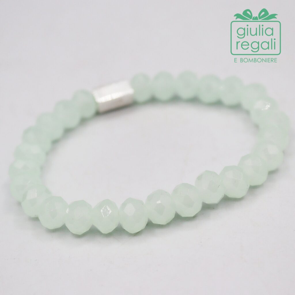 Braccialetto pietre e cristalli - verde - no charm 12