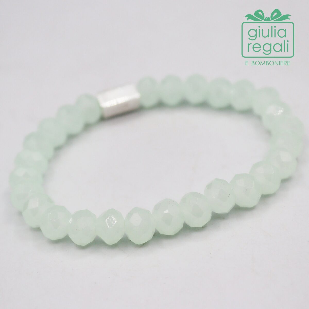 Braccialetto pietre e cristalli - verde - no charm 12