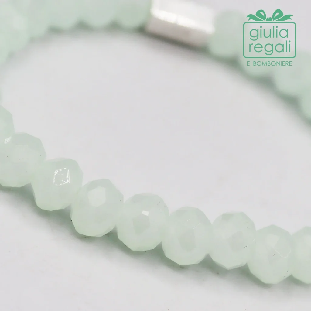 Braccialetto pietre e cristalli - verde - no charm 12