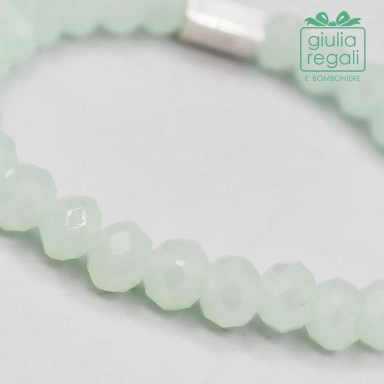 Braccialetto pietre e cristalli - verde - no charm 12