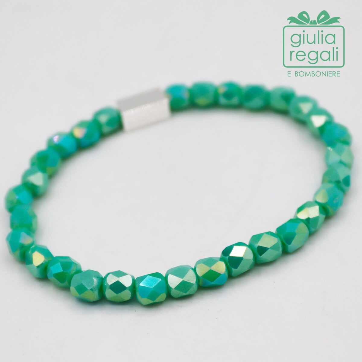 Braccialetto pietre e cristalli - verde - no charm 13